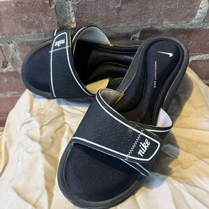 Nike Black and White Slide Sandals